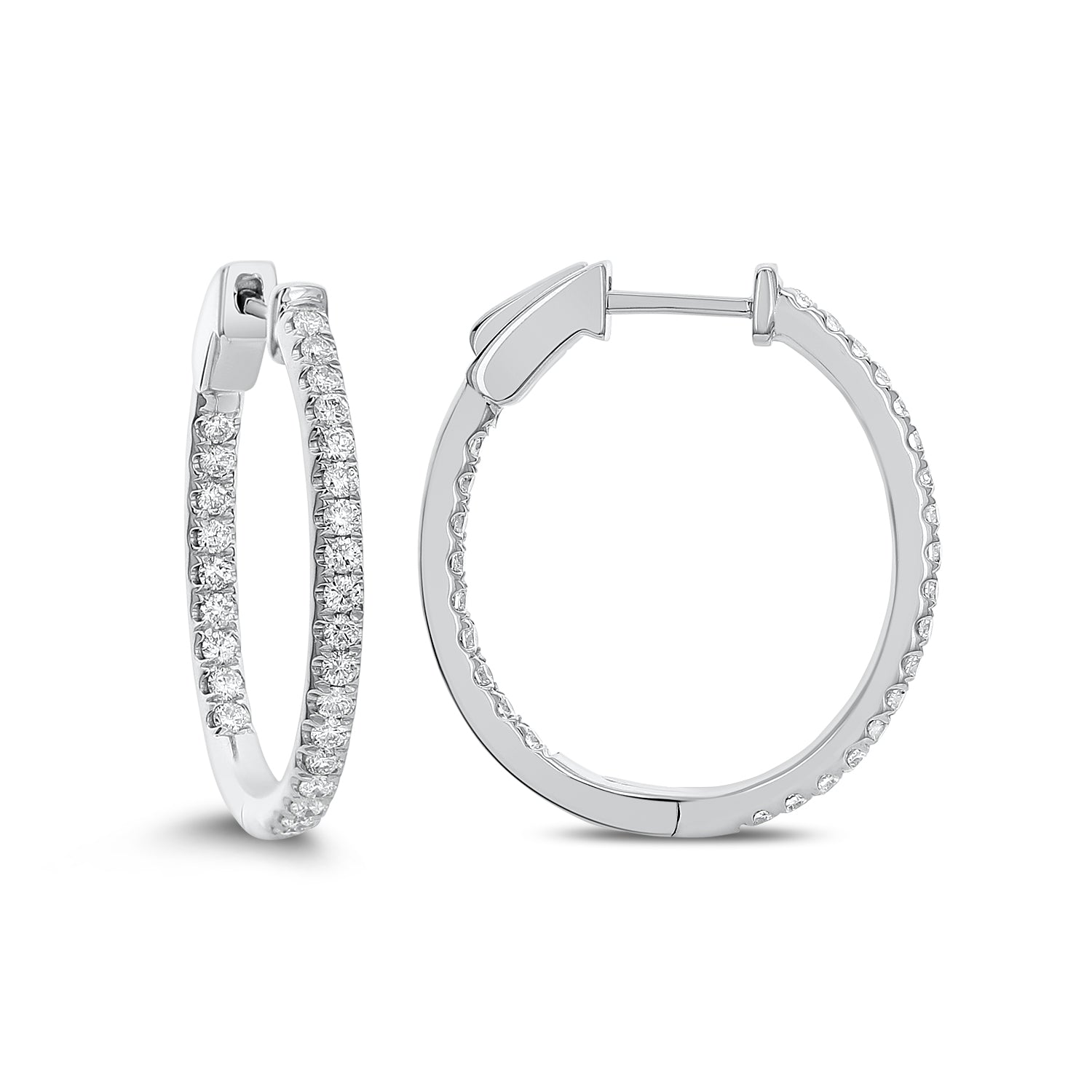 Brown & Co. 18k White Gold 0.80ct Diamond Hoop Earrings