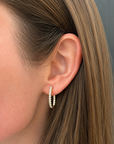 Brown & Co. 18k Yellow Gold 1ct In & Out Diamond Hoop Earrings