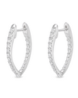 Memoire 18k White Gold Imperial Diamond Hoop Earrings