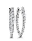 Memoire 18k White Gold Imperial Diamond Hoop Earrings