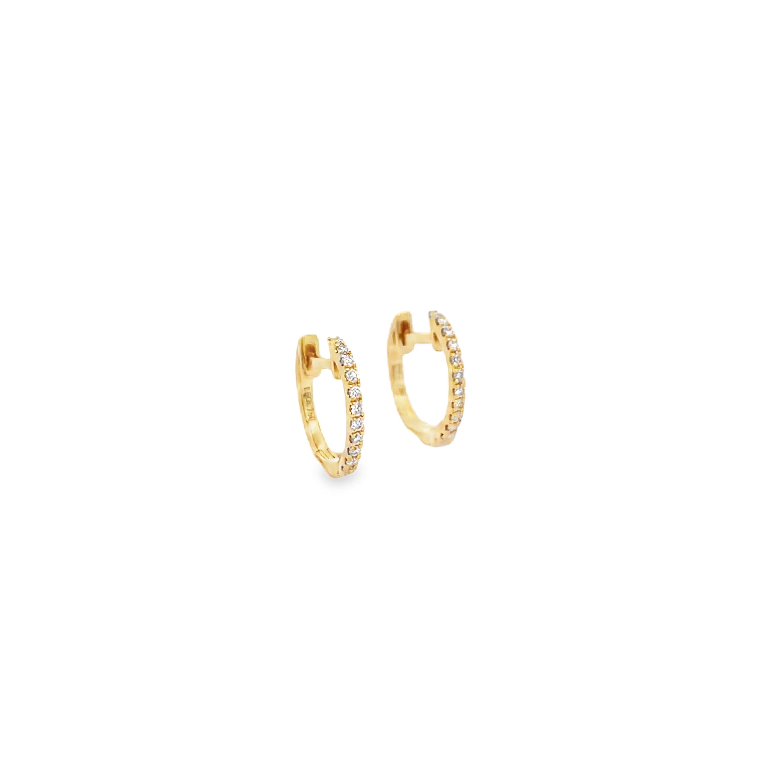Brown & Co. 18k Yellow Gold 0.15ct Diamond Hoop Earrings