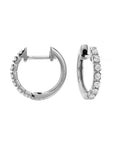 BROWN & CO. 18K WHITE GOLD DIAMOND HOOP EARRINGS
