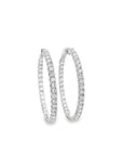 Brown & Co. 18k White Gold 3.25ct Diamond Hoop Earrings