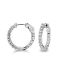 Brown & Co. 18k White Gold 3ct Diamond Hoop Earrings