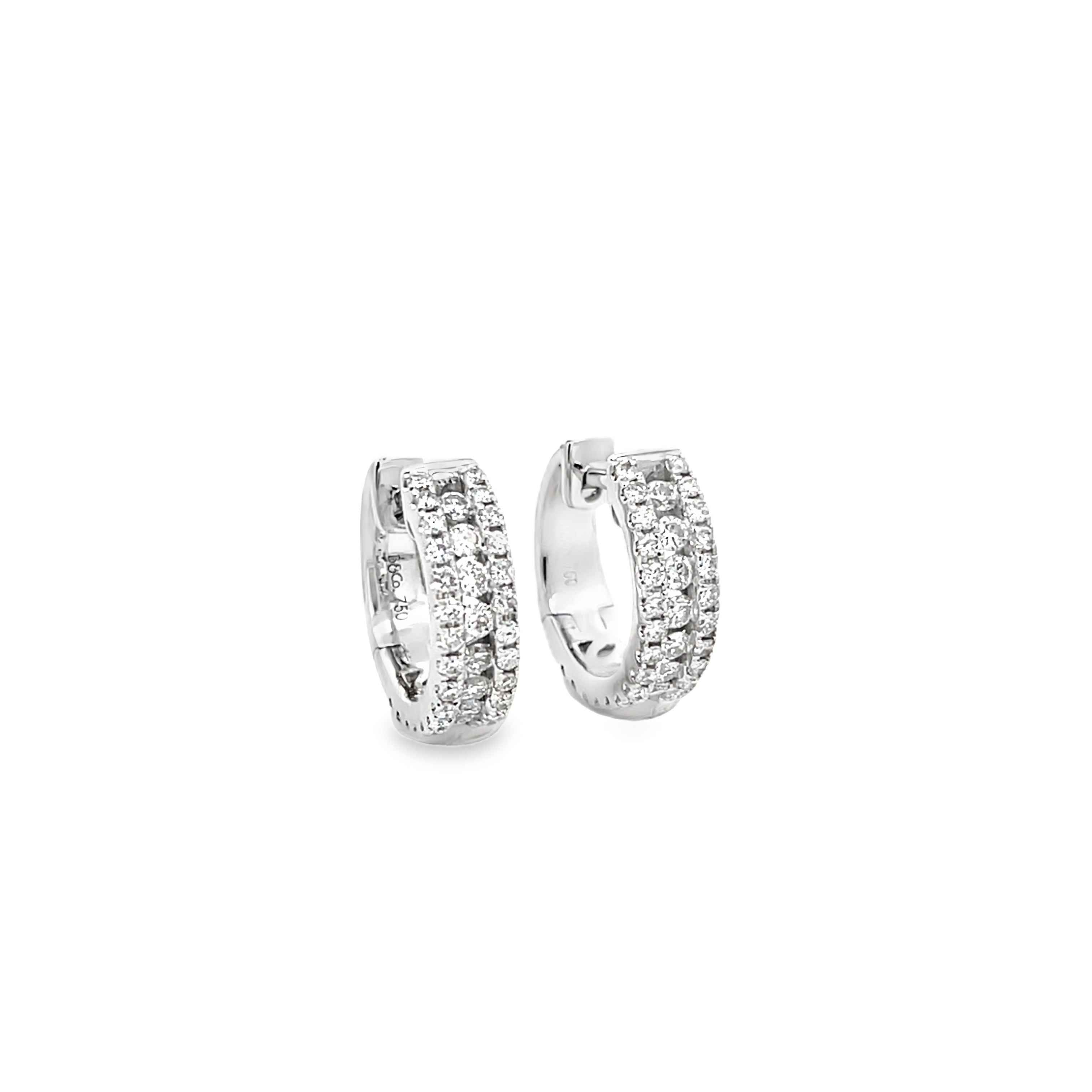 Brown & Co. 18k White Gold Diamond Hoop Earrings