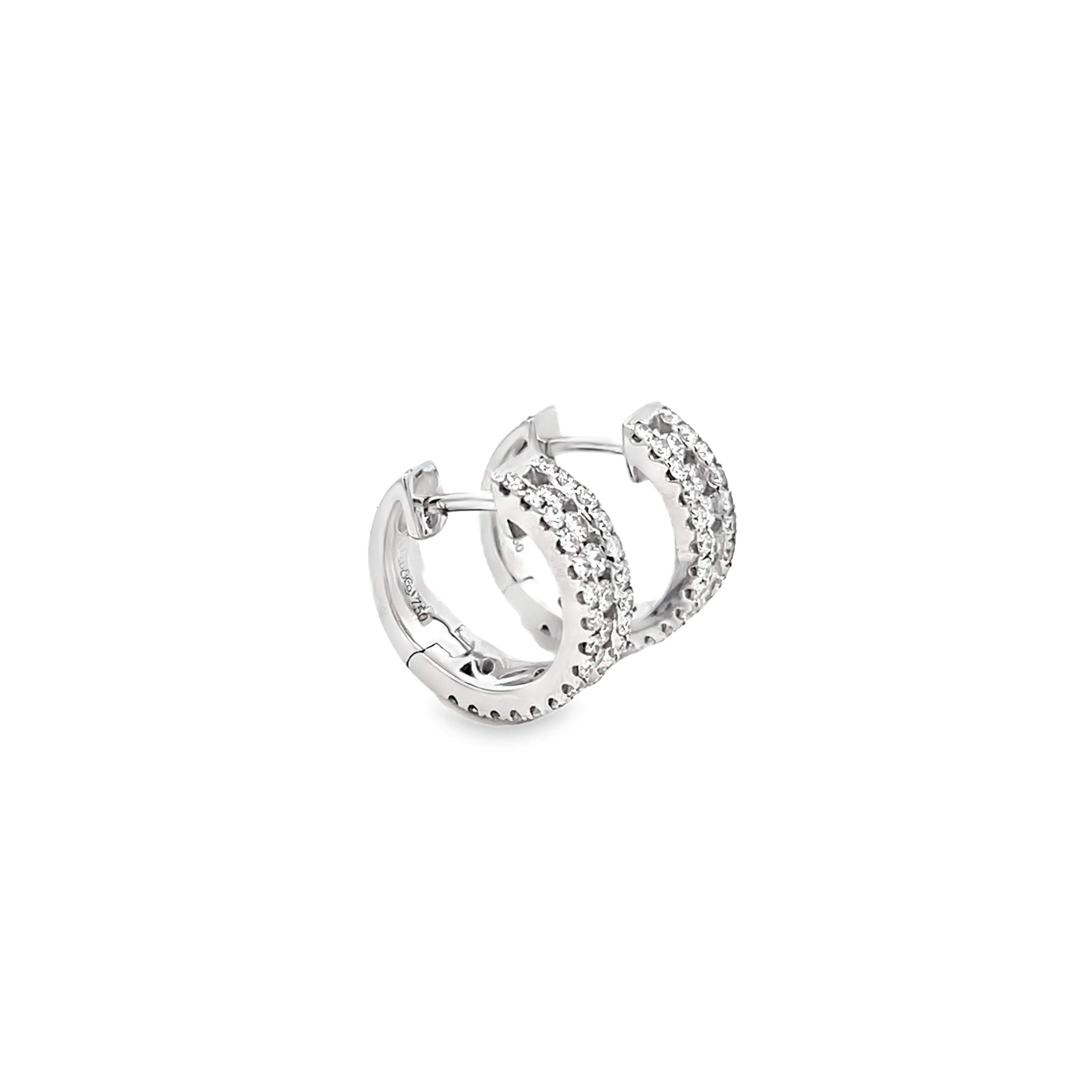 Brown & Co. 18k White Gold Diamond Hoop Earrings