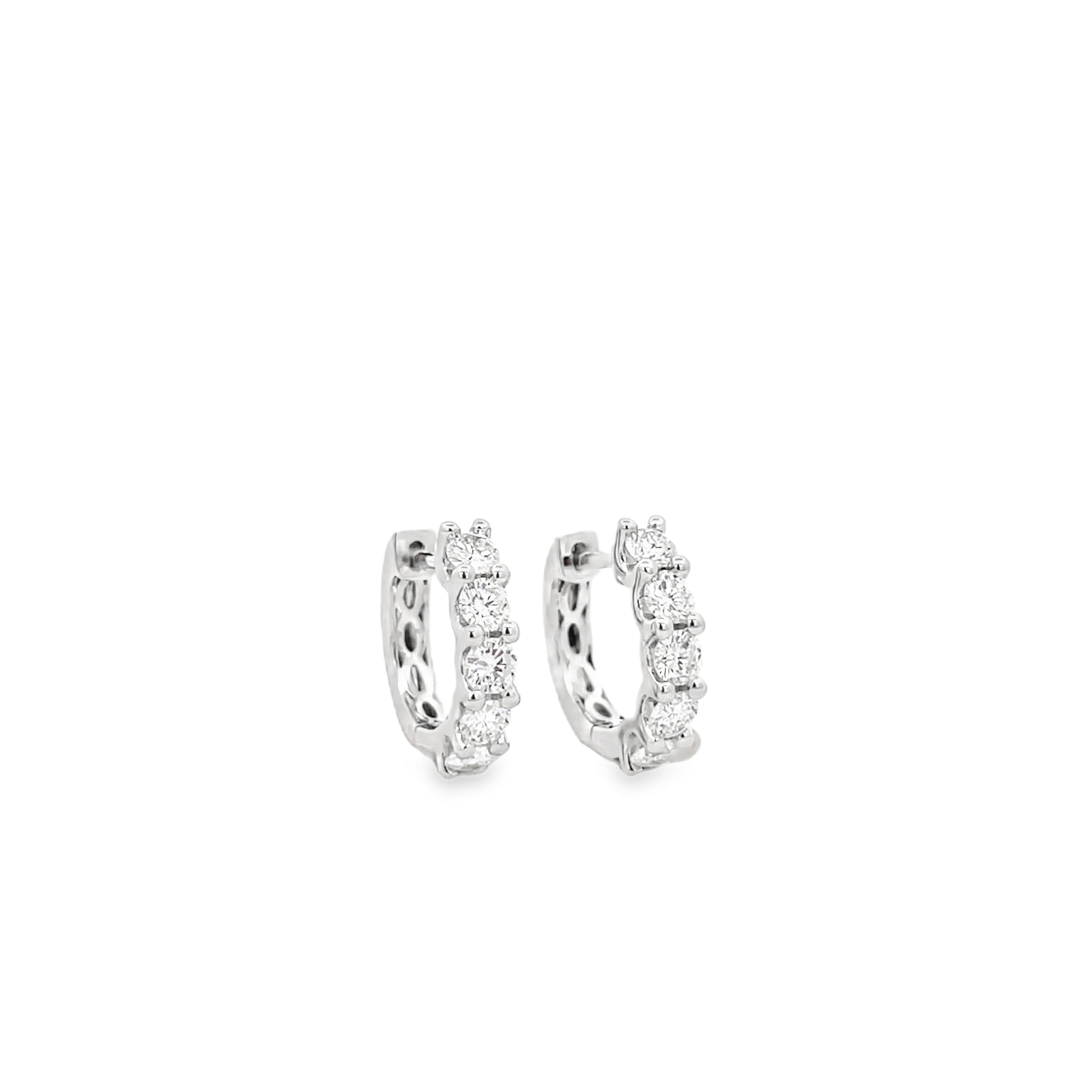 Brown & Co. 18k White Gold 1.05ct Diamond Hoop Earrings