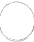 Norman Silverman 18k White Gold Straight Line Diamond Riveria Necklace