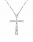 18k White Gold 0.48ctw Diamond Cross Necklace