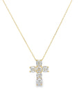 Brown & Co. 18k Yellow Gold 3.06ct Cushion Cut Diamond Cross Pendant