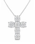 18k White Gold 3.06ctw Diamond Cross Necklace
