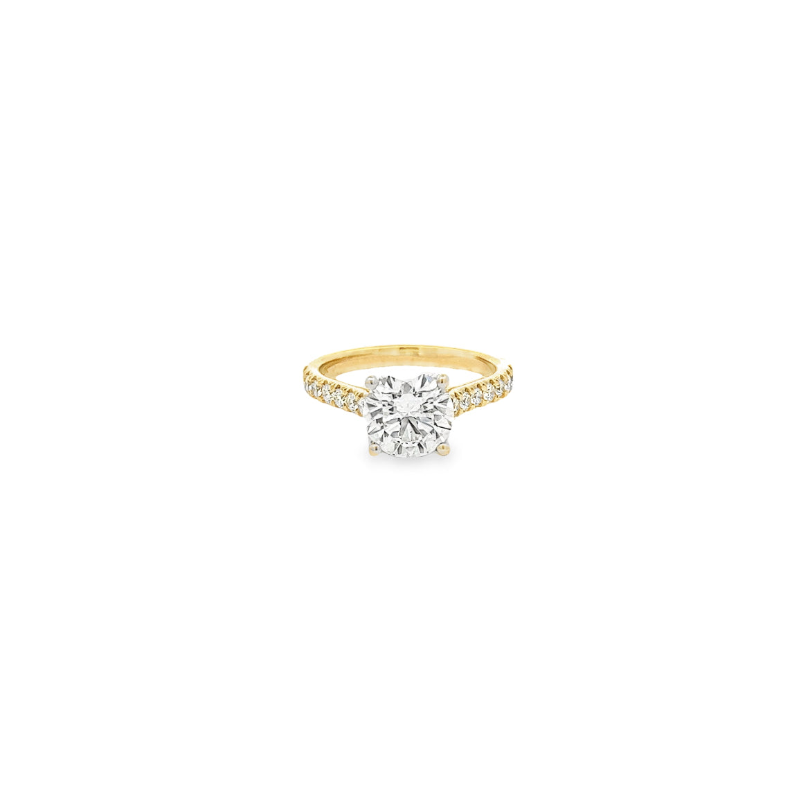 The Jewel 18K Yellow Gold Round Diamond Engagement Ring
