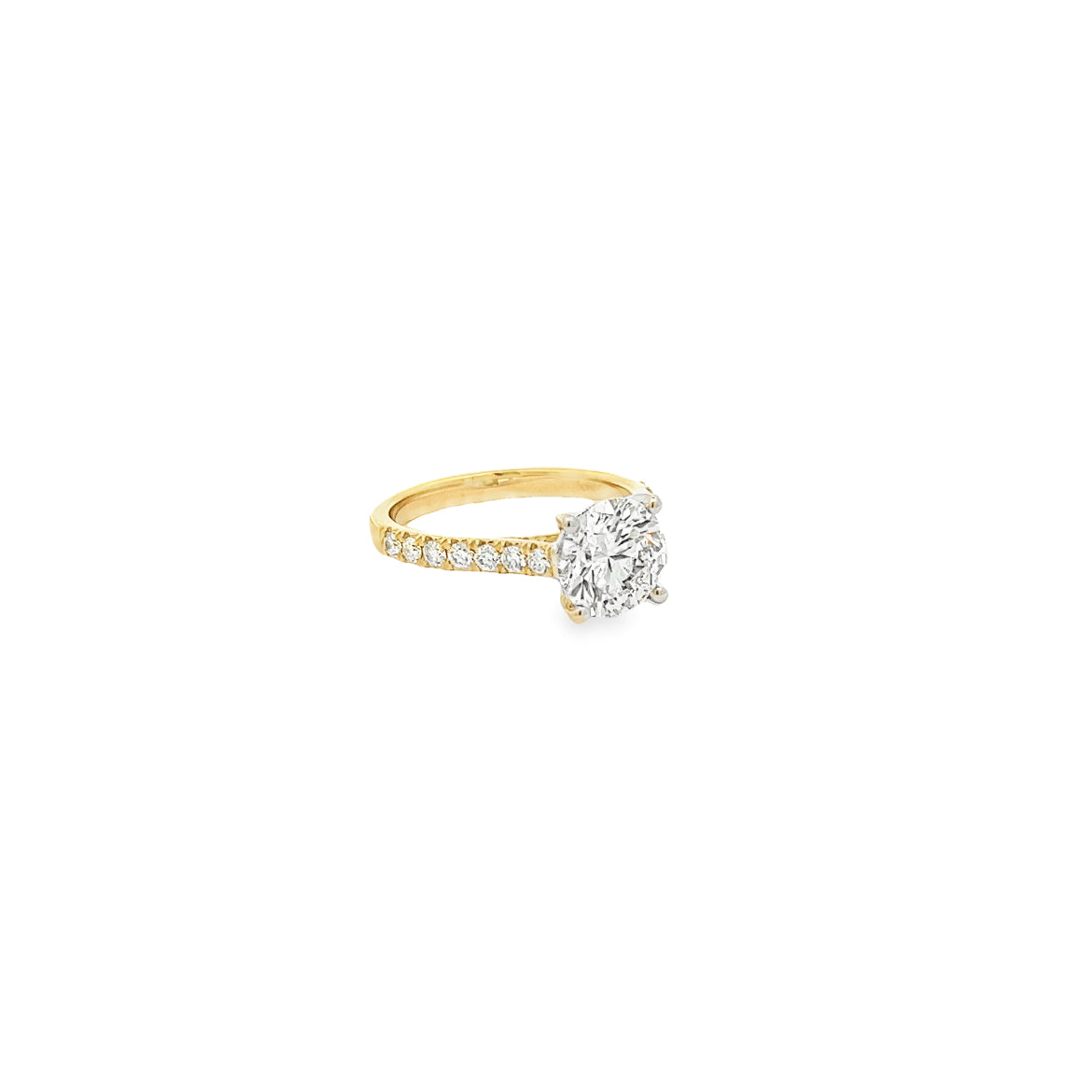 The Jewel 18K Yellow Gold Round Diamond Engagement Ring
