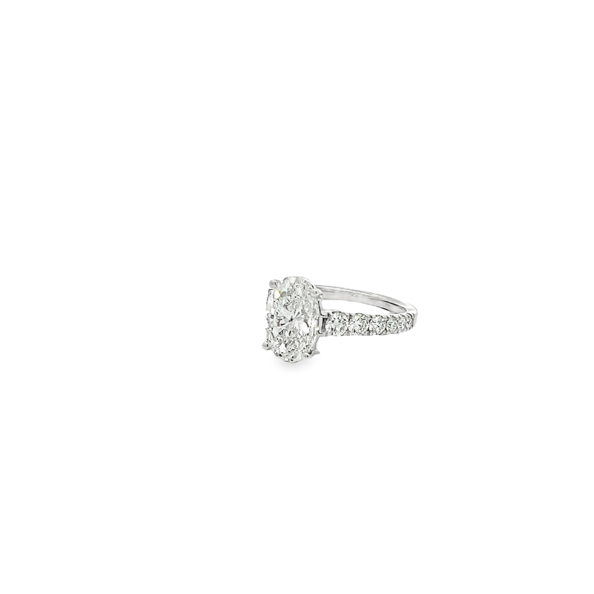 The Grand 18k White Gold Oval Engagement Ring