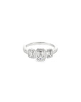 Brown & Co. 18k White Gold 1.55ct Emerald Cut Diamond 3-Stone Ring