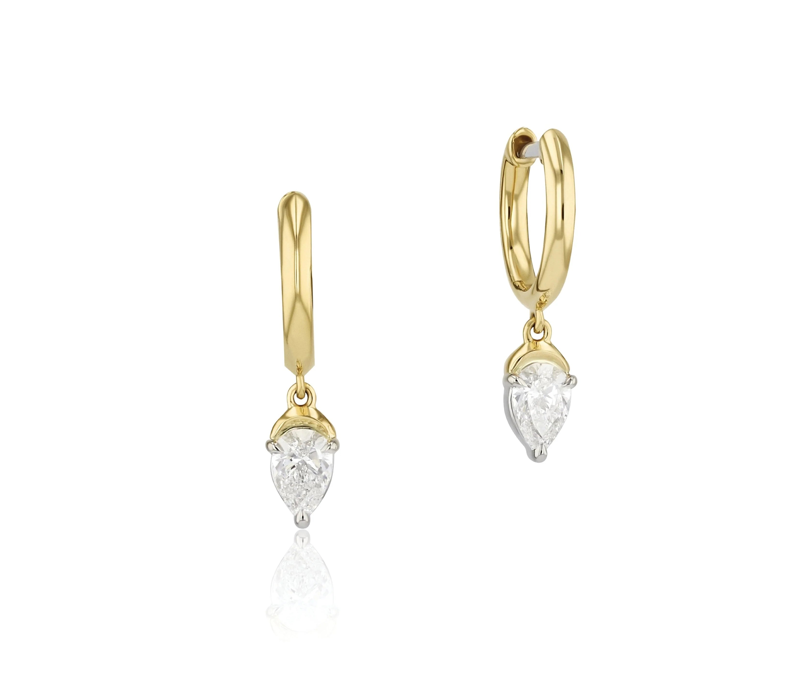 Phillips House 18k Yellow Gold One Of One Diamond Drop Earrings