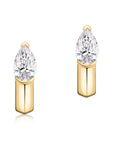 Phillips House 18k Yellow Gold & Platinum One Of One Reversible Diamond & Sapphire Huggies