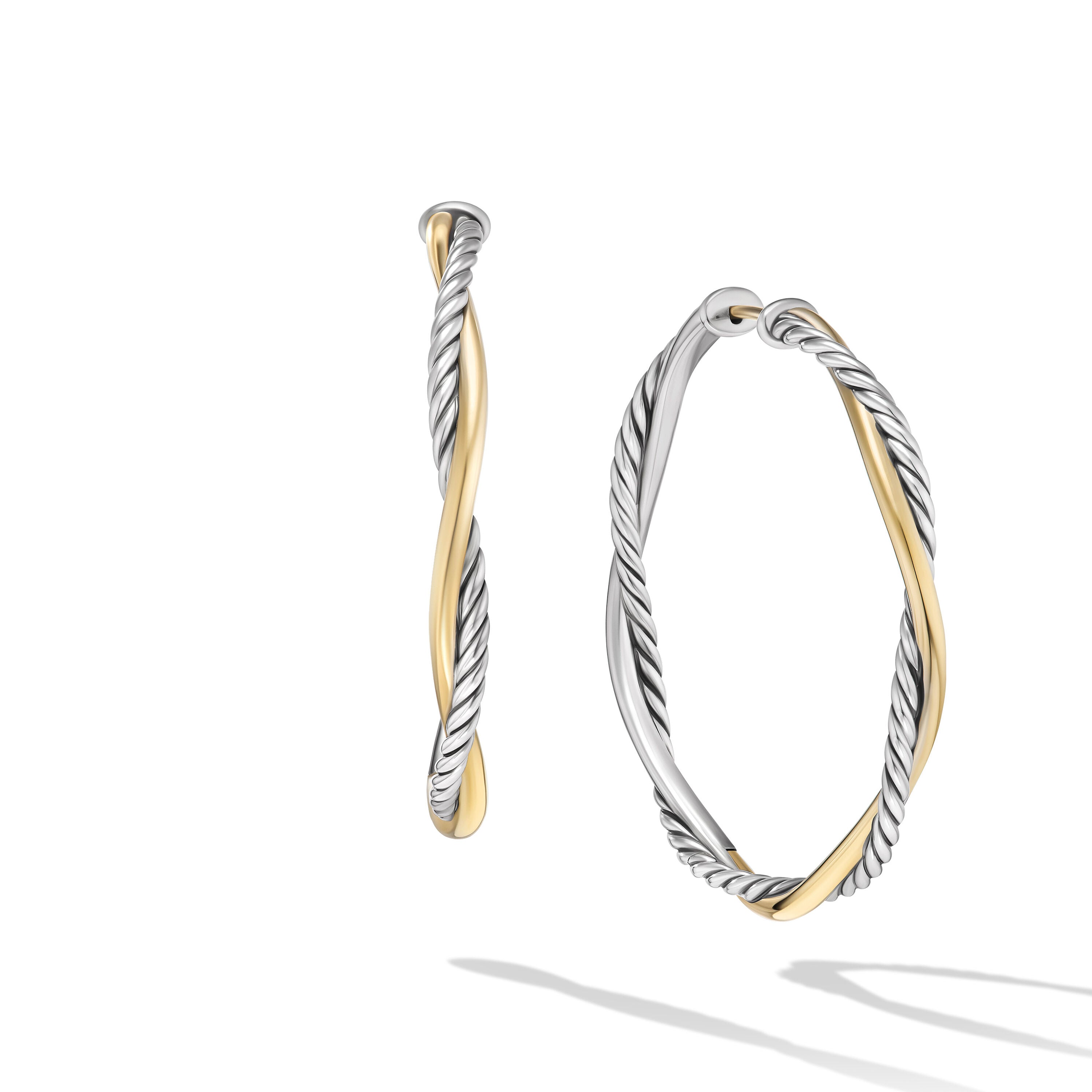 David Yurman Infinity Hoop Earrings In Sterling Silver With 14k Yellow  Gold, 42mm