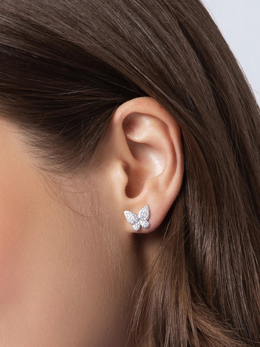 Phillips House 14k Yellow Gold Petite Butterfly Diamond Studs