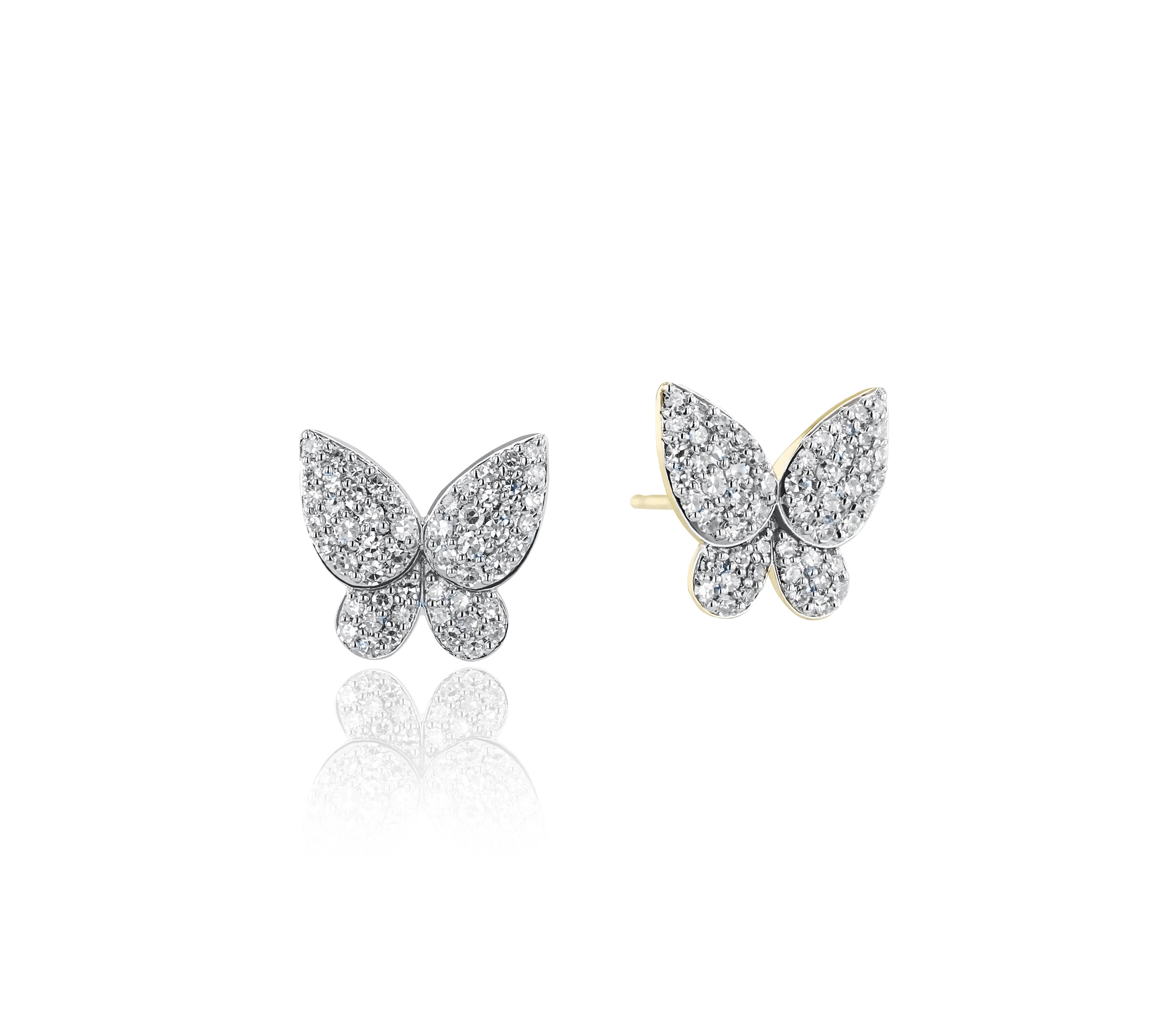 Phillips House 14k Yellow Gold Petite Butterfly Diamond Studs