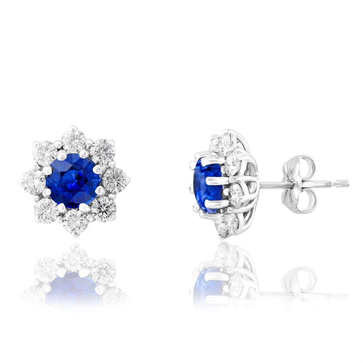 Brown & Co. 18k White Gold Sapphire & Diamond Earrings