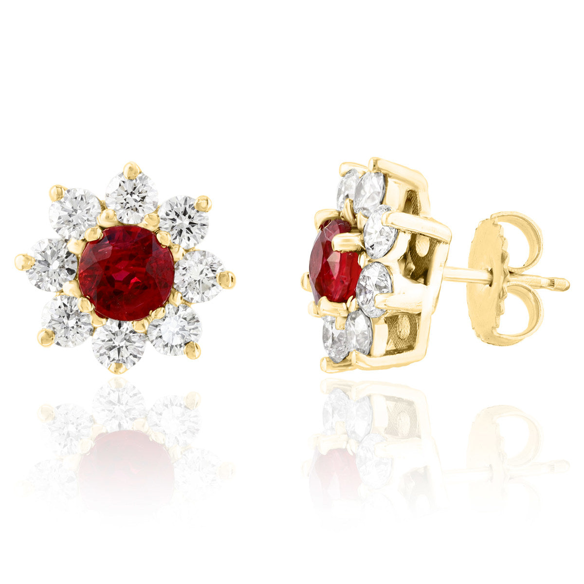 18k Diamond and hotsell Ruby Earrings gold