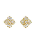 18k Yellow Gold Enchanted Garden Diamond Flower Stud Earrings