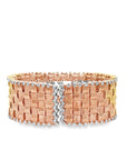 Estate 18k Rose Gold Roberto Coin Diamond Cuff Bracelet