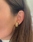 Estate 14k Yellow Gold Sculpted Shell Earrings