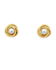 Estate 14k Yellow Gold Pearl Earrings