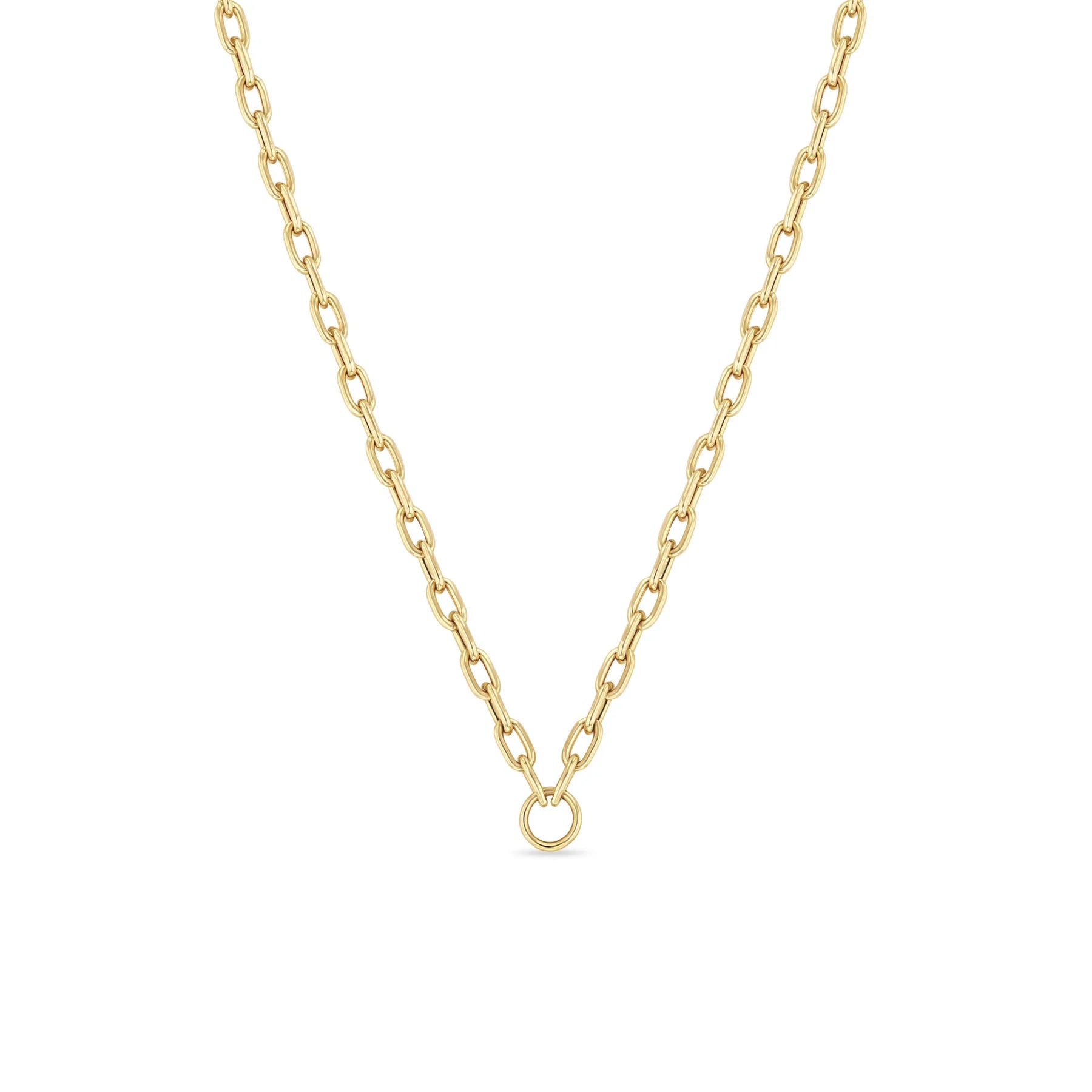 Zoë Chicco 14k Yellow Gold Oval Chain With Charm Ring