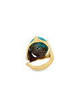 Estate 14k Yellow Gold Sleeping Beauty Turquoise Ring