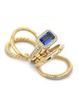 Estate 18k Yellow Gold David Yurman Tanzanite & Diamond Stax Ring