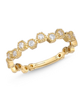 Memoire 18k Yellow Gold Milgrain Stackable Band