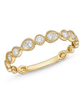 Memoire 18k Yellow Gold Vintage Pear And Round Band