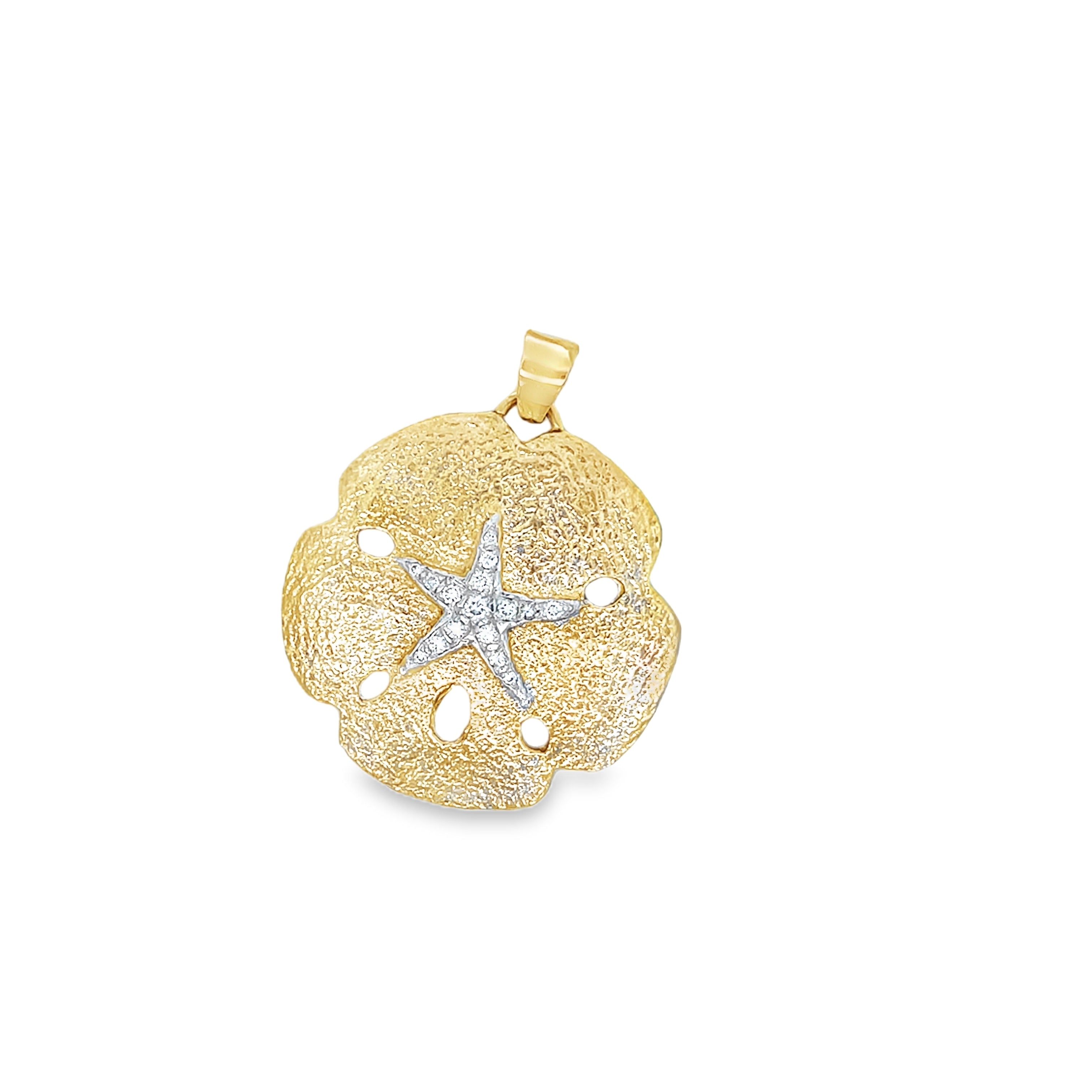 Estate 14k Yellow Gold Sand Dollar Pendant