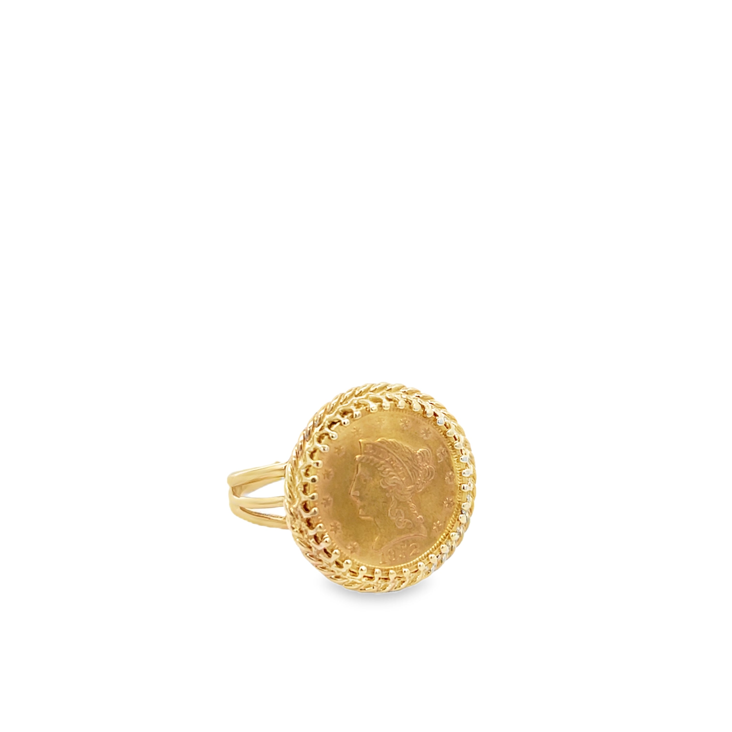 Estate 22k Yellow Gold Coin Ring