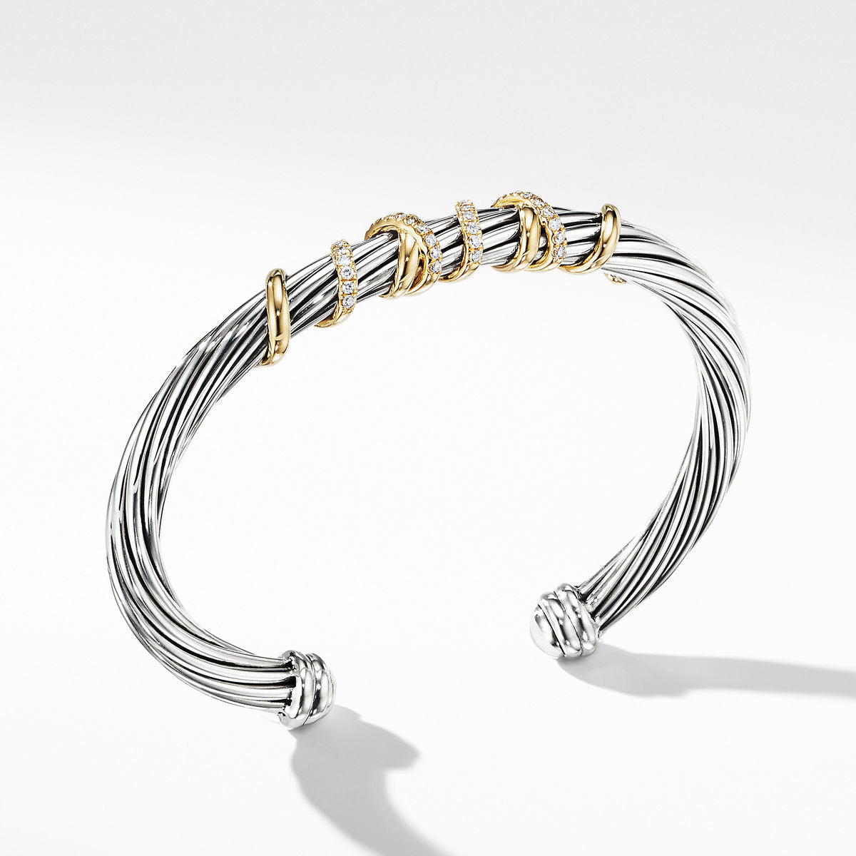 David Yurman 6mm Helena Centr Station Brac Di Sil/18k