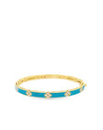 Roberto Coin 18k Yellow Gold Love in Verona Turquoise Enamel Diamond Bangle