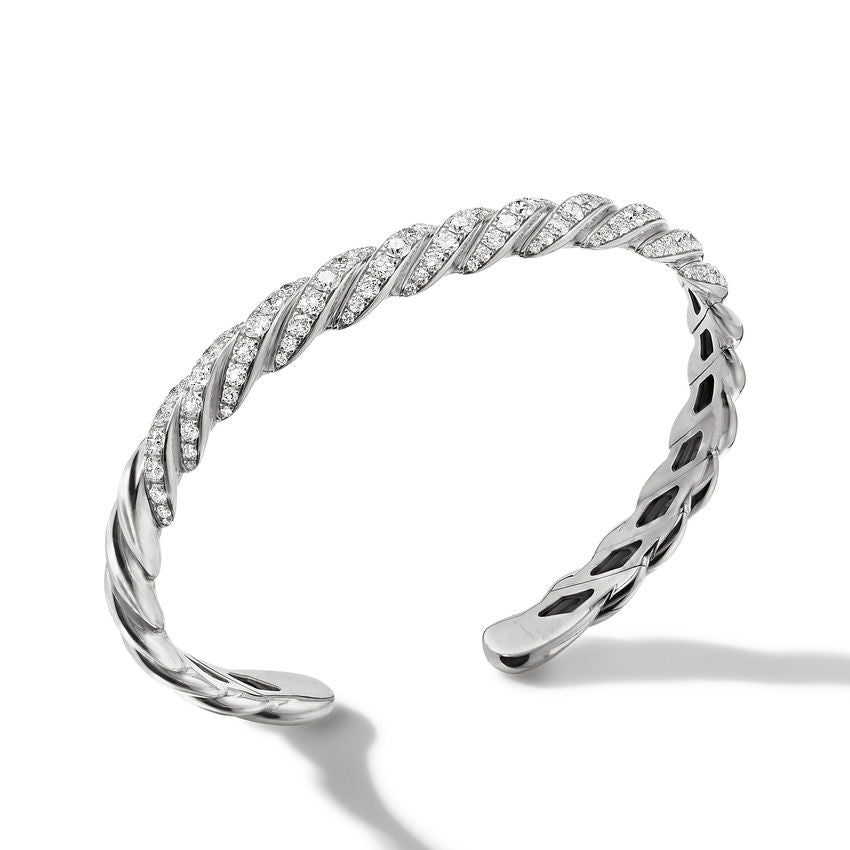David Yurman 7.5mm Sculpted Cbl Flex Brac Di 18w