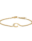 David Yurman Petite Pave Initial Chain Bracelet In 18k Yellow Gold With Diamond C