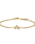 David Yurman Petite Pave Initial Chain Bracelet In 18k Yellow Gold With Diamond A