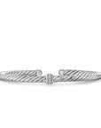 David Yurman Cable Flex Station Bracelet In Sterling Silver With Diamonds, 4mm