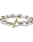 David Yurman Mercer Chain Bracelet In Sterling Silver With 18k Yellow Gold And Diamonds, 8mm