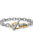 David Yurman Mercer Toggle Chain Bracelet In Sterling Silver With 18k Yellow Gold And Diamonds, 8mm