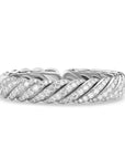 David Yurman Sculpted Cable Flex Bracelet In 18k White Gold With Diamonds, 11mm