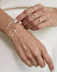 14k Yellow Gold Curb Chain Diamond Segment Bracelet