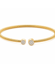 18k Yellow & White Gold Fluted Diamond Cuff
