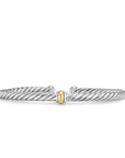 David Yurman Cable Flex Station Bracelet In Sterling Silver With 14k Yellow Gold, 4mm