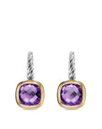 David Yurman Albion Drop Earrings In Sterling Silver With 18k Yellow Gold And Amethyst, 10mm
